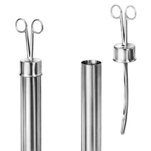Dressing Forceps in jar, with cap